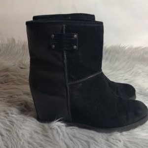 Marc by Marc Jacobs Black Suede Wedge Bootie 38